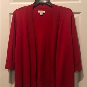 CJ Banks Red Cardigan Sweater Size 1X